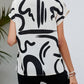 Wear-To-Work Printed Notched Short Sleeve Blouse - Whimsical Appalachian Boutique