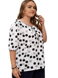 Polka Dot Half Sleeve Blouse - Whimsical Appalachian Boutique