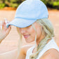 Soft blue terry cap for casual wear
