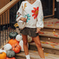 Casual ivory floral sweater with a unique vintage charm for cooler days | boho aesthetic
