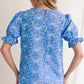 Boho Eyelet Puff Sleeve Floral Blouse - Whimsical Boutique - Appalachian Style