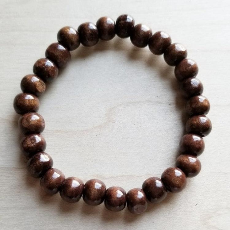 Handmade Natural Wooden Beaded Bracelet - Whimsical Appalachian Boutique