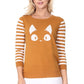 Bronze kitty sweater in soft cotton with an adorable kitty graphic on the front.
