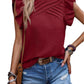 Ruffled Frill Mock Neck Cap Sleeve Blouse - Whimsical Fashion - Demure Style