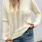 Round neck butter yellow sweater with stylish cutout design
