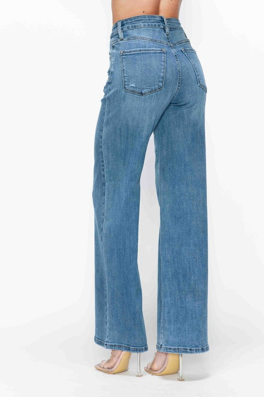 Bytos | High Rise Wide Leg Jeans with Pockets