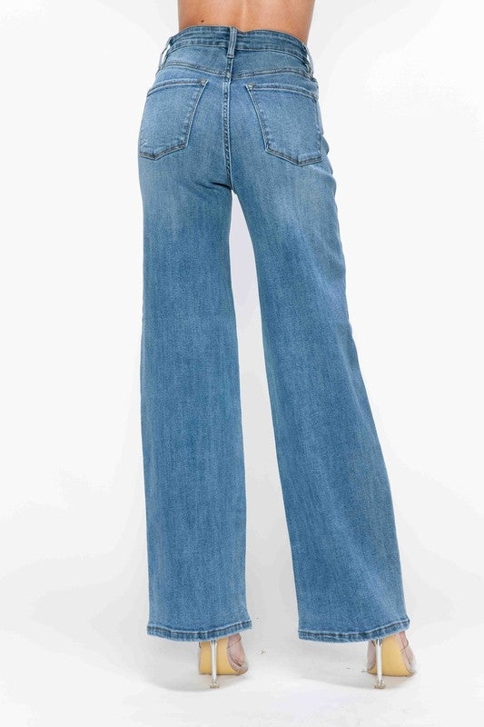 Bytos | High Rise Wide Leg Jeans with Pockets