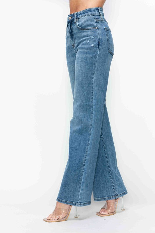 Bytos | High Rise Wide Leg Jeans with Pockets