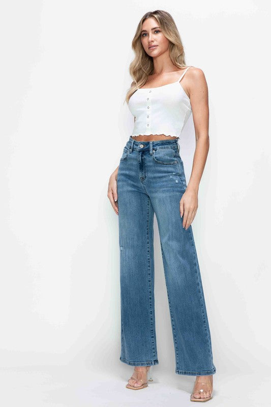 Bytos | High Rise Wide Leg Jeans with Pockets