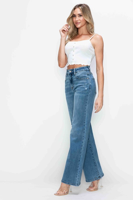 Bytos | High Rise Wide Leg Jeans with Pockets