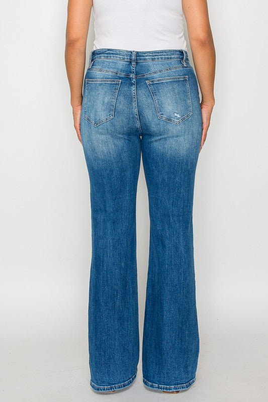 Bytos | Distressed High Rise Jeans with Pockets | Plus Size