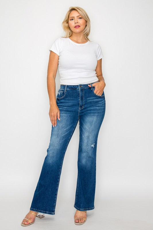 Bytos | High Rise Bootcut Jeans with Pockets | Plus Size