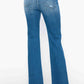 Bytos | Raw Hem Distressed Mid Rise Straight Jeans