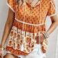 Colorful floral print babydoll blouse with relaxed fit