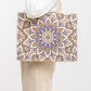 Stylish straw tote bag with eye-catching dyed design
