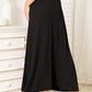 Versatile black maxi skirt made of soft rayon fabric.