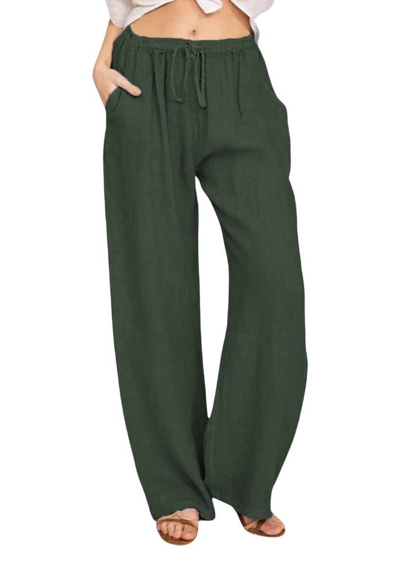 Straight Leg Drawstring Pants with Pockets