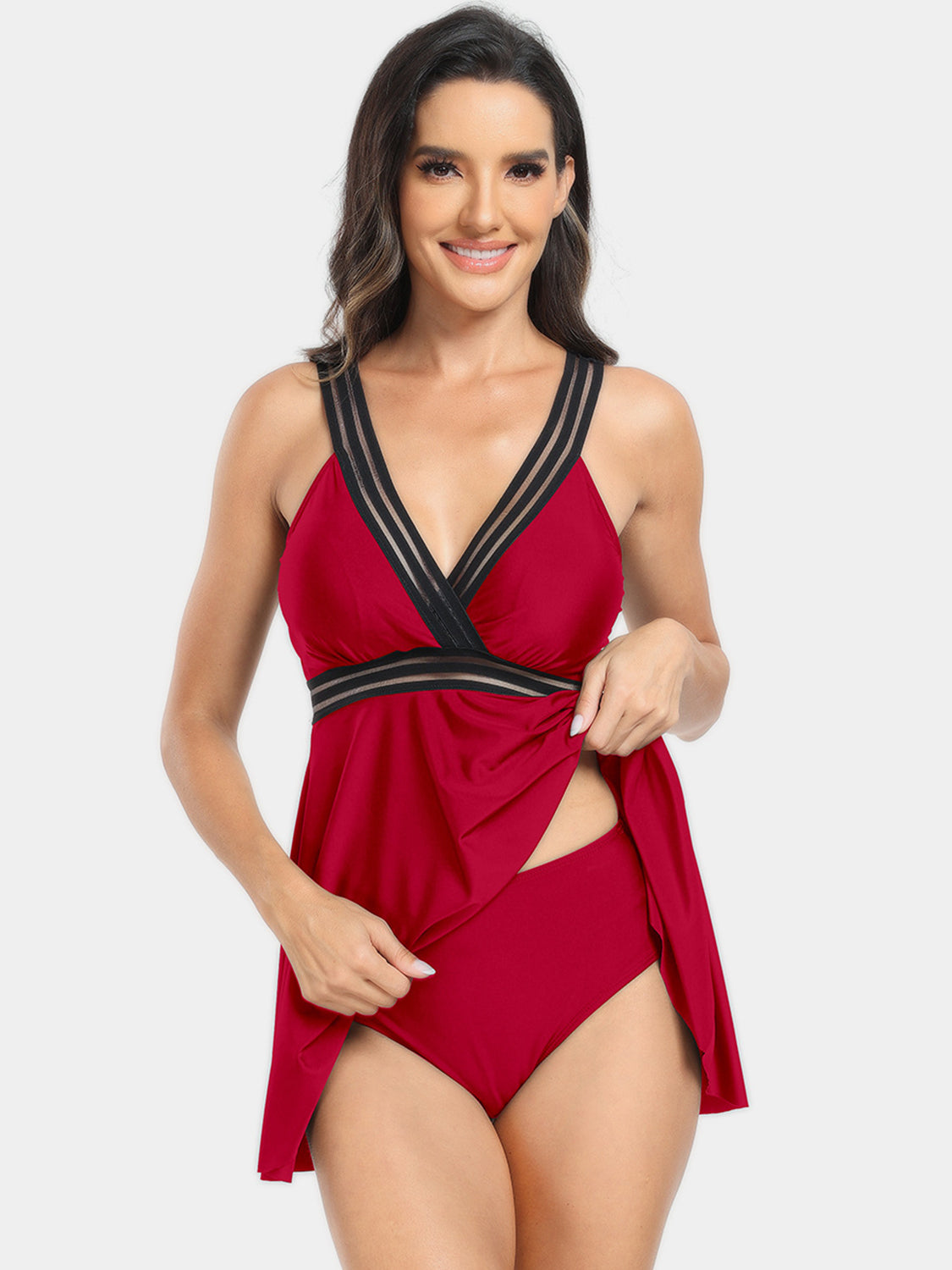 Wide Strap V-Neck Tankini