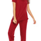 Cozy yet chic V-Neck Lounge Set perfect for relaxing at home or casual outings. Supreme comfort meets effortless style.