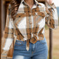 Camel Plaid Button Up Shirt