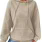 cozy camel waffle knit hoodie with kangaroo pocket
