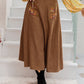 Caramel skirt with embroidered pockets for plus size
