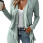 Open Front Long Sleeve Waterfall Cardigan