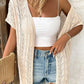 Openwork Open Front Short Sleeve Cardigan - Whimsical Appalachian Boutique