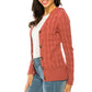 Plus Size Classic Cable Knit Hooded Button-Up Cardigan