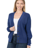 Classic Button-Up Viscose Sweater Cardigan