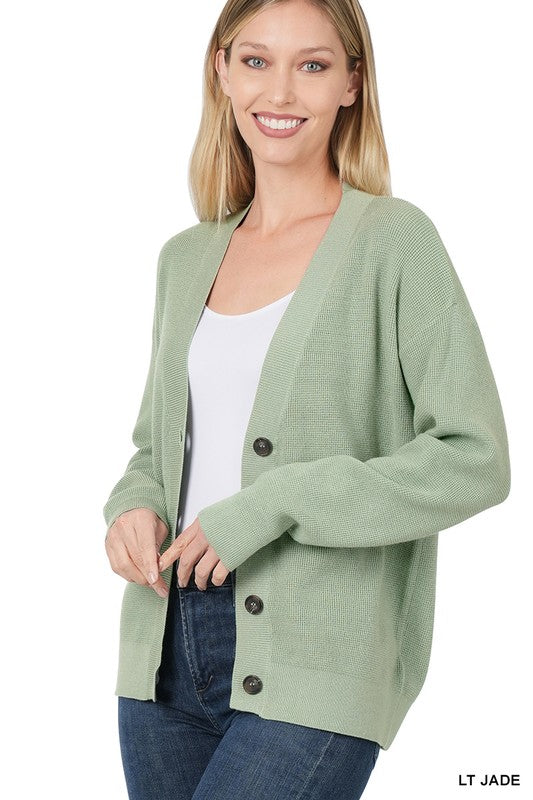 Classic Button-Up Viscose Sweater Cardigan