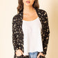 Lightweight Ribbed Floral Slouch Cardigan