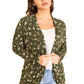 Lightweight Ribbed Floral Slouch Cardigan