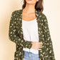 Lightweight Ribbed Floral Slouch Cardigan