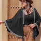 Plus Size Geometric Open Front Fringe Hem Cardigan - Whimsical Appalachian Boutique