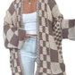 Plaid Open Front Long Sleeve Cardigan