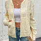 Zip Up Long Sleeve Hooded Cardigan