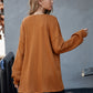 Caramel Open Front Cable Knit Long Sleeve Cardigan