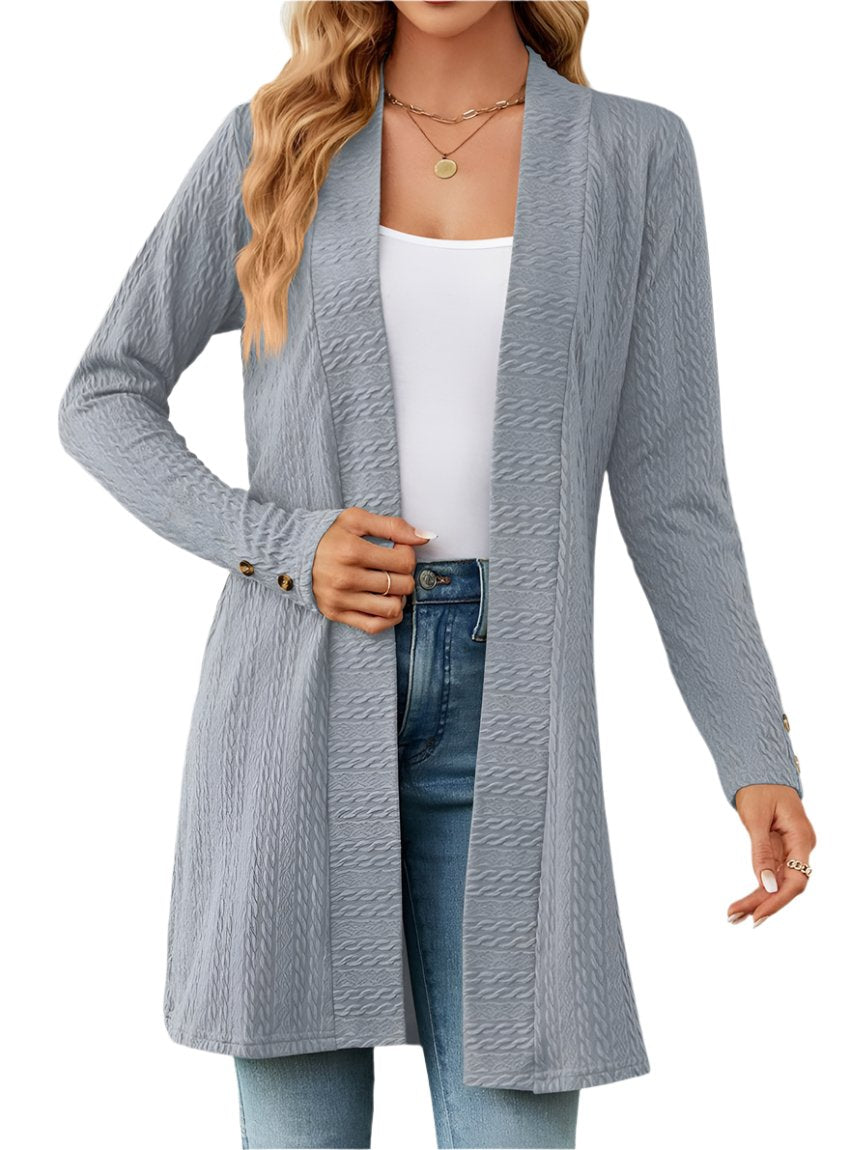 Open Front Long Sleeve Cardigan