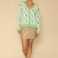 Cactus Print Button-Up Cardigan