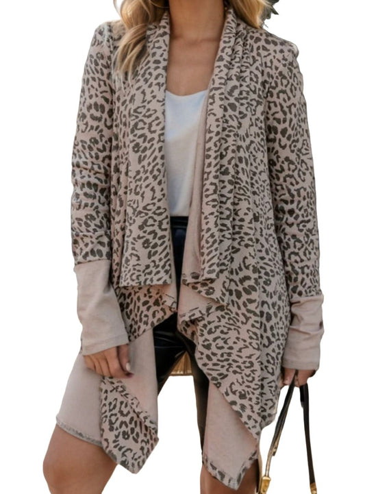 Leopard Open Front Long Sleeve Cardigan - Whimsical Appalachian Boutique