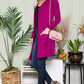 Celeste Magenta Open Front Cardigan with Pockets