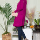 Celeste Magenta Open Front Cardigan with Pockets