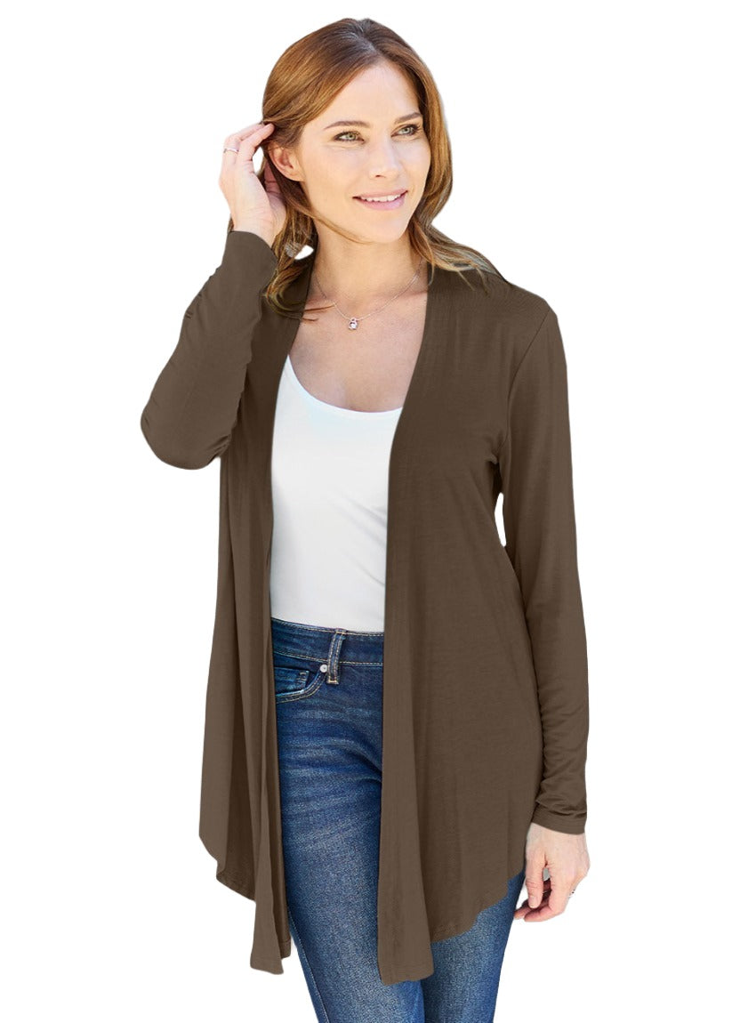 Basic Bae Open Front Long Sleeve Cardigan