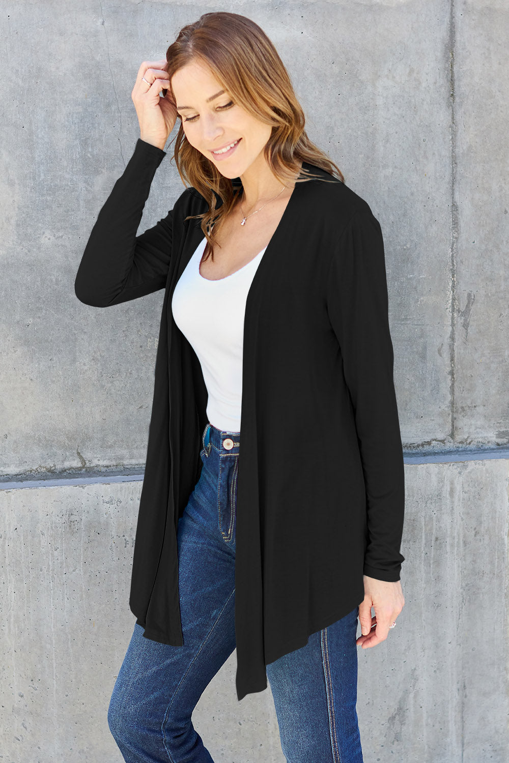 Basic Bae Open Front Long Sleeve Cardigan