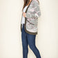 Casual Camouflage Print Slouch Cardigan