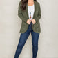 Solid Drape Pocket Cardigan in Olive