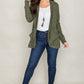 Solid Drape Pocket Cardigan in Olive