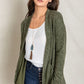 Solid Drape Pocket Cardigan in Olive