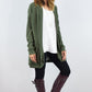 Solid Drape Pocket Cardigan in Olive